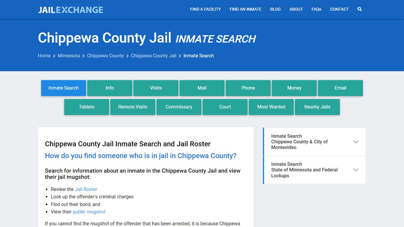 Inmate Search: Roster & Mugshots - Chippewa County Jail, MN