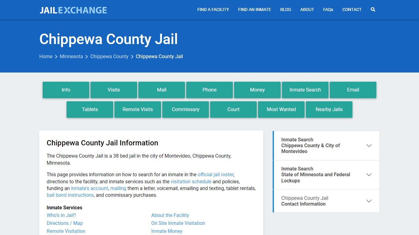 Chippewa County Jail, MN Inmate Search, Information